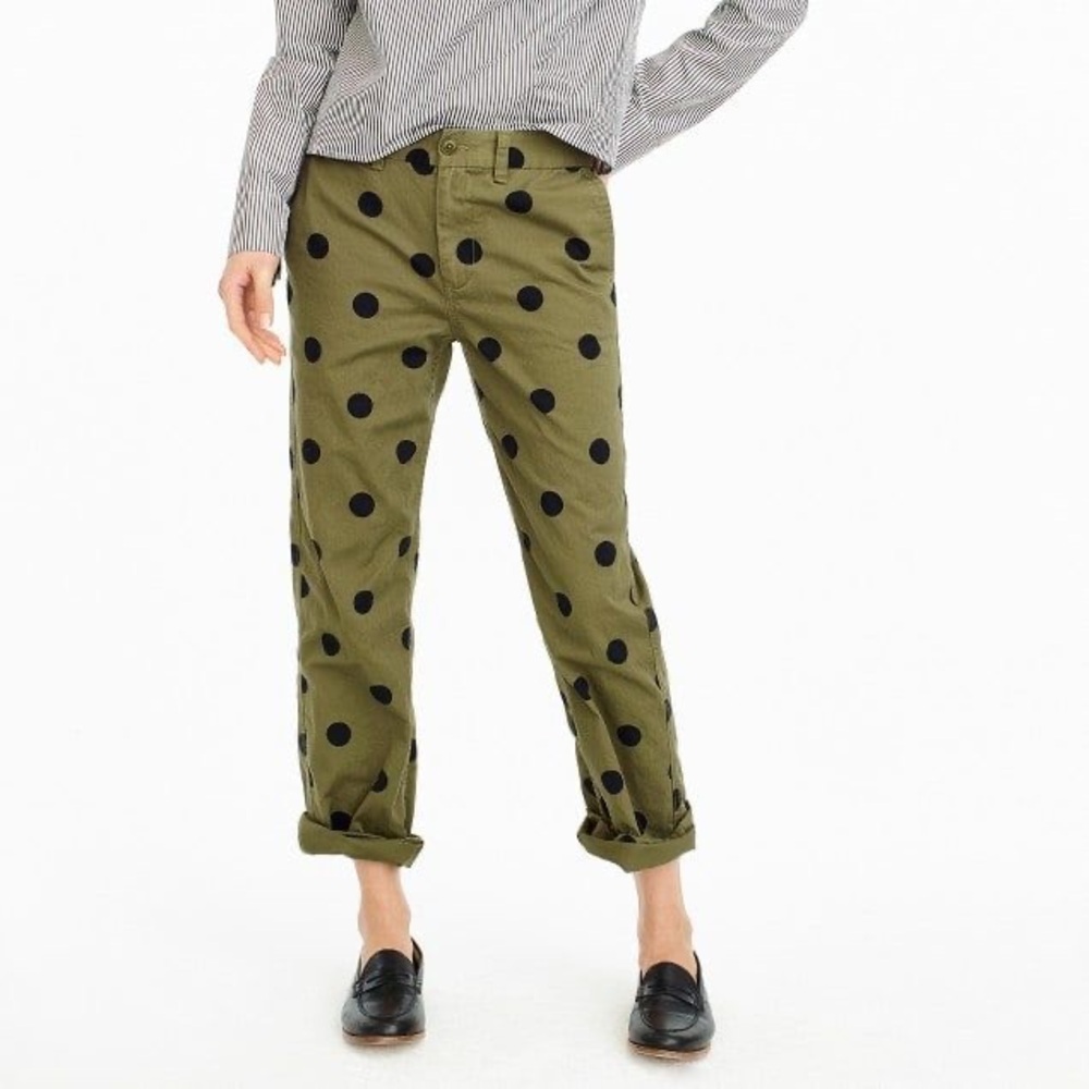 J. Crew polka dot chinos